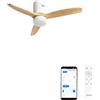 CREATE / WINDCALM NATURAL WOOD S/Ventilatore da soffitto con luce bianco pale legno chiaro con Wifi e telecomando / 40W, Temporizzatore, Ø112 cm, 6 velocità, 3 temperature di luce