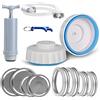 Jauhmui Jar Sealer - Set di 9 pezzi per la conservazione di alimenti con tubo per accessori, pompa sottovuoto, apriscatole, kit di sigillatura sottovuoto, per barattoli con apertura normale e ampia (manuale)