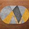 Rururug Ovale Tappeto morbido pelo corto per il soggiorno, la camera da letto o il corridoio,Giallo oro, giallo ocra, nero grigio bianco Design geometrico moderno,Yellow,Oval 90 x 140 cm