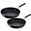 Lagostina Tempra Antiaderente Titanium Set 2 Padelle con 1 Manico 24 + 28 cm Alluminio