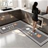 Treer Tappeto Cucina Antiscivolo Lavabile, Tappeto per Cucina in Diatomite Tappeti Runner Moderni Forma a L Tappetino Assorbente per Ingresso Bagno (Coniglio - sinistra,100x160x45cm)