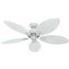 HUNTER FAN Ventilatore da Soffitto Bayview 137 cm per Interni ed Esterni, con Catena a Strappo, 5 Pale Intercambiabili Bianche, per Estate e Inverno, Modello 24996