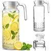 KADAX Brocca in vetro da 1 litro con coperchio e manico, brocca per | Caraffa per acqua, limonata e tè freddo, caraffa d'acqua, brocca per succhi