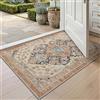 DEXI Zerbino Ingresso 60 x 90 cm, Arancia | Antiscivolo Lavabile, Tappetino Morbido Vintage di Pelo Corto - Assorbente per Porta, Ingresso Interno e Lavanderia