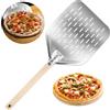 GOEDCH Pala per pizza perforata: 12 pollici in alluminio anodizzato, per pizza con manico anti-scottatura, manico lungo rimovibile