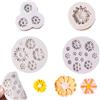 Eabdice 4 Pezzi Mini Fiore Stampi In Silicone, Margherita Stampo Da Forno In Silicone, Per Fondente, Decorazione di Torte, Accessori per Il Fai Da Te