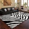 Xisnuient Tappeto Zebra Bianco e Nero Motivo Zebrato Soggiorno Camera Letto Moderno Flanella Morbido Soffice Pelo Corto Antiscivolo Corridoio Safari Stampa Animale Decorazione Interni (Colore 2,140x200cm)