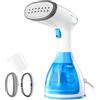 Vulaop Piastra a vapore portatile da 1500 W, piastra a vapore portatile, piastra a vapore, LCD portatile, 280 ml, grande capacità, mini ferro da stiro a mano, 15 secondi, riscaldamento rapido (blu)