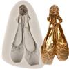 MINFEIDMS Stampo in silicone a forma di scarpette da balletto, per amanti della danza, fondente, caramelle, cioccolatini, per lecca-lecca, dessert, decorazione per torte, pasta di zucchero, pasta di