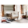 PIB Poltrona Chesterfield in lino e cotone bianco, stile shabby chic, 103x82x73 cm, design capitonné e sfoderabile