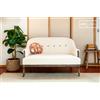 PIB Panchina 2 posti in lino e cotone beige, stile shabby chic, 132x82x88 cm, design retro e confortevole