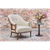 PIB Poltrona rotonda in lino e cotone color mandorla, stile shabby chic, 73x84x88 cm, design vintage e confortevole