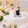 Statuetta Coppia di Sposi in PVC Moderno Cake Topper Realistico