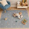 Bubba Bear Tappetino da gioco in schiuma per neonati e bambini, grande, morbido, imbottito e impermeabile, pieghevole, facile da pulire, per gattonare e giocare, 200 x 150 cm, colore: grigio