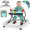 SUN BABY Girello con Funzione Dondolo - Blu | Luci, melodie, seduta imbottita rimovibile, altezza regolabile, da 6 mesi