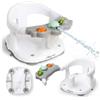 Interbaby Seggiolino da Bagno Bambino Antiscivolo Ventose Doccia (Grigio) | Sedia da Bagnetto per Vasca, Ergonomica e Stabile | Neonato | 6 a 24 Mesi