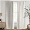 QJmydeco Tende oscuranti in lino beige, lunghe 240 cm, plissettate, eleganti, termiche, 2,4 m, per soggiorno, porta scorrevole in vetro, da pavimento a soffitto, tende per finestre, mélange, 2