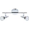 Briloner 2992-028 Leuchten LED, plafoniera, soffitto, Luce, Lampada da Bagno, IP44, faretti girevoli e inclinabili, 2X GU10, 8 Watt, 800 Lumen, Cromato