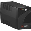 HIKVISION DS-UPS600-R - Gruppo di Continuità UPS 600 VA / 360 W con 2 Prese Schuko e Batteria 12 V 7 Ah