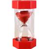 YJDOORPLAY Clessidra da 5 minuti, in plastica, con base esagonale, orologio decorativo per bambini, per casa, ufficio, classe, studio, giochi, relax (rosso, 5 minuti)