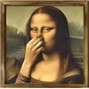 Generico Mona Lisa Poster Per Il Bagno, 20X20CM Mona Lisa Che Si Tappa Il Naso, Divertente Monalisa Che Si Tappa Naso Decorazione Murale Bagno, Vintage Umorismo Stampa Monalisa Bagnos Poster, Per Casa Decor