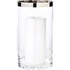 EDZARD Lanterna Molly (H 30 cm, Ø 17 cm), cristallo, bordo platino | vetro cristallo con bordo platino, centrotavola, decorazione casa, luce soffusa, idea regalo, tavola delle feste