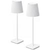 LuminexDesigns Lampada da tavolo senza fili 2 pezzi Bianco VELA TL02 | IP54 | 5200mAh | 3000K-6000K | Touch dimmerabile | 8-10h durata | Giardino, Matrimonio, Terrazza, Cena, Campeggio