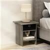 Furinno TIDUR Night Stand, Comodino con Angoli Arrotondati e Contenitore, Tavolino da Letto, Tavolino Laterale con Ripiano, per Camera da Letto, Soggiorno, French Oak