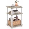 Furinno Just 3-livello Turn-N-Tube Tavolino con 3 ripiani, Legno, Beige (Sonoma Oak/Bianco), 29.21 x 34.04 x 57.91 cm
