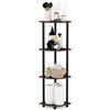 Furinno Scaffali senza Attrezzi Dark Brown Grain/Black 4 livelli | Libreria con scaffale, per libri, arredamento, organizzazione, soggiorno, casa e ufficio