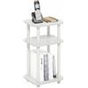 Furinno JUST Tavolino Laterale, Tavolino Da Divano Turn-N-Tube A 3 Ripiani Con Ripiano Aperto, Comodino Ad Angoli Arrotondati, Montaggio Facile, Bianco