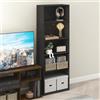 Furinno GEHRY Scaffale DVD, Porta CD a 5 Ripiani, Scaffale Multimediale con Ripiani Regolabili, Mobile Porta DVD per CD DVD Dischi, Facile da Montare, Blackwood