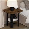 Furinno TIDUR 2 livelli Comodino con design a aperto e portaoggetti con angoli arrotondati, tavolino d'appoggio, tavolino laterale, per camera da letto, guardaroba, soggiorno, Noce Columbia