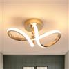 Goeco Plafoniera LED Soffitto 20W, Lampada da Soffitto LED 3000K | Plafoniera LED Oro in Alluminio per Camera da Letto, Cucina, Corridoio, Ingresso e Camera, 3000K Bianco Caldo
