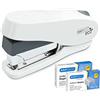 Rapesco 1467 ECO Pinzatrice Luna Sforzo Ridotto e 2000 Punti, Bianco | Capacità 50 Fogli, Protezione Antibatterica Germ-Savvy