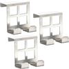 RICOO Ganci da Porta MH030Sx3 in Acciaio Inox Appendiabiti Salvaspazio con Montaggio Facile 6x5x4,5 cm Argento Design Elegante per Bagni Cucine e Uffici