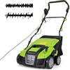RELAX4LIFE 2 in 1 Scarificatore Elettrico, Profondità Regolabile, con 45L Sacchetto per la Raccolta dell'Erba, 1800W Estirpatore di Erbacce, Scarificatore Aeratore e Rastrello (Verde, 55L/40cm)