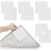 GlasFlength Antiscivolo per Tappeti, 8 Pezzi Adesivi Antiscivolo da Tappeto Gripper Tappetino antiscivolo New Materials to Anti Curling Ferma Tappeto per Cucina Camera Da Letto Bagno (Bianco)