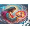 ZQXJNHPKRB Figura Sacra Gentile Abbraccio Nuvole Puzzle 1000 Pezzi Carta Puzzle per Adulti Serenità Notturna Puzzle per Famiglia Relax Decor Regalo 38x26cm/1000pcs