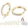 Just Being Cute Orecchini a cerchio piccoli per donna, argento sterling massiccio con zirconia cubica, orecchini huggie placcato oro bianco 14K｜Ipoallergenici, leggeri, ideali per uso quotidiano e regali carini