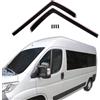 J&J AUTOMOTIVE GP Deflettori per Fiat Ducato dal 2006, 2 pezzi | 2 deflettori GP per Fiat Ducato, policarbonato flessibile, finitura nera, canale del finestrino.