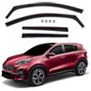 J&J AUTOMOTIVE GP Deflettori per Kia Sportage QL QLE 2016-2021, 4 pezzi | 4 deflettori GP per Kia Sportage QL QLE, policarbonato flessibile, finitura nera, canale del finestrino.