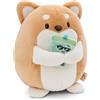 NICI peluche Cane Hiro 16cm con Bubble Tea in scatola regalo 11x12x6,5cm marrone - Peluchetto con imbottitura morbida per giochi e coccole, Doudou, perfetto come idea regalo per bambini - 61152