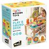 Headu - Baby Wooden Play & Sound Desk - Il Mio Primo Tavolino Multiattività | Gioco Educativo Bambini 1-3 Anni, Centro Multiattività Sonoro in Legno, Sviluppa Manualità e Senso Musicale, Idea Regalo