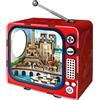 Green Slide Puzzle TV Modellino 3D in legno con vista su Parigi LED, 98 | Display diorama 3D luminoso