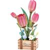 Green Slide Puzzle 3D - Mazzo di tulipani in legno, 75 pezzi | Assemblaggio senza colla o attrezzi