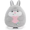 NICI Peluche Chill coniglio con cuore 20cm - grigio - Morbido peluche, carino da coccolare e giocare, per bambini e adulti, un'ottima idea regalo | 61794