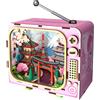 Green Slide Puzzle TV Monte Fuji Modellino 3D Legno LED 129 pezzi | Display diorama 3D luminoso
