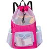 Générique Borsa da spiaggia in - Borsa da nuoto con coulisse, Rosa, | Tessuto Oxford, tasche multiple, separazione bagnato/asciutto, per spiaggia, palestra, piscina e viaggi