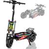 FENGQS Monopattino Elettrico Fuoristrada per Adulti, Doppio Motore, Batteria 60V 38Ah, Autonomia Fino a 100 km, Pneumatici Fuoristrada 11, Doppia Sospensione, Freni Idraulici, Display LCD Intelligente